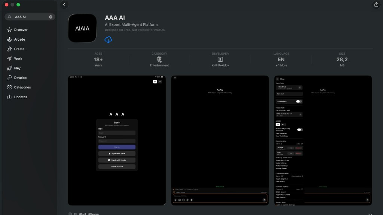 AAA AI mobile and desktop apps